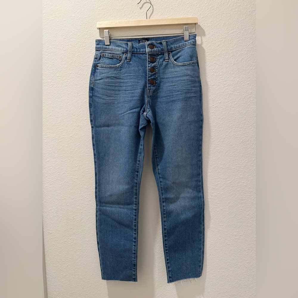 J. Crew Mid Rise Straight Leg Jeans